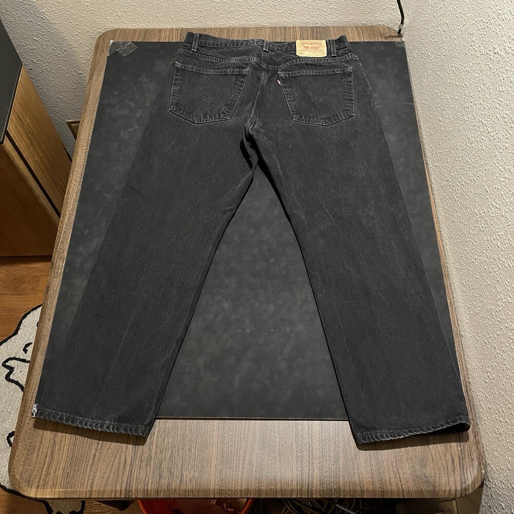 Vintage Levis Black Jeans 36x30 Baggy 505 Relaxed Straight Acid Wash Levi 1990s